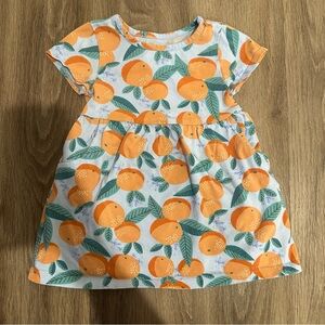 Wonder Nation Orange and Green Baby Orange Fruit Dress